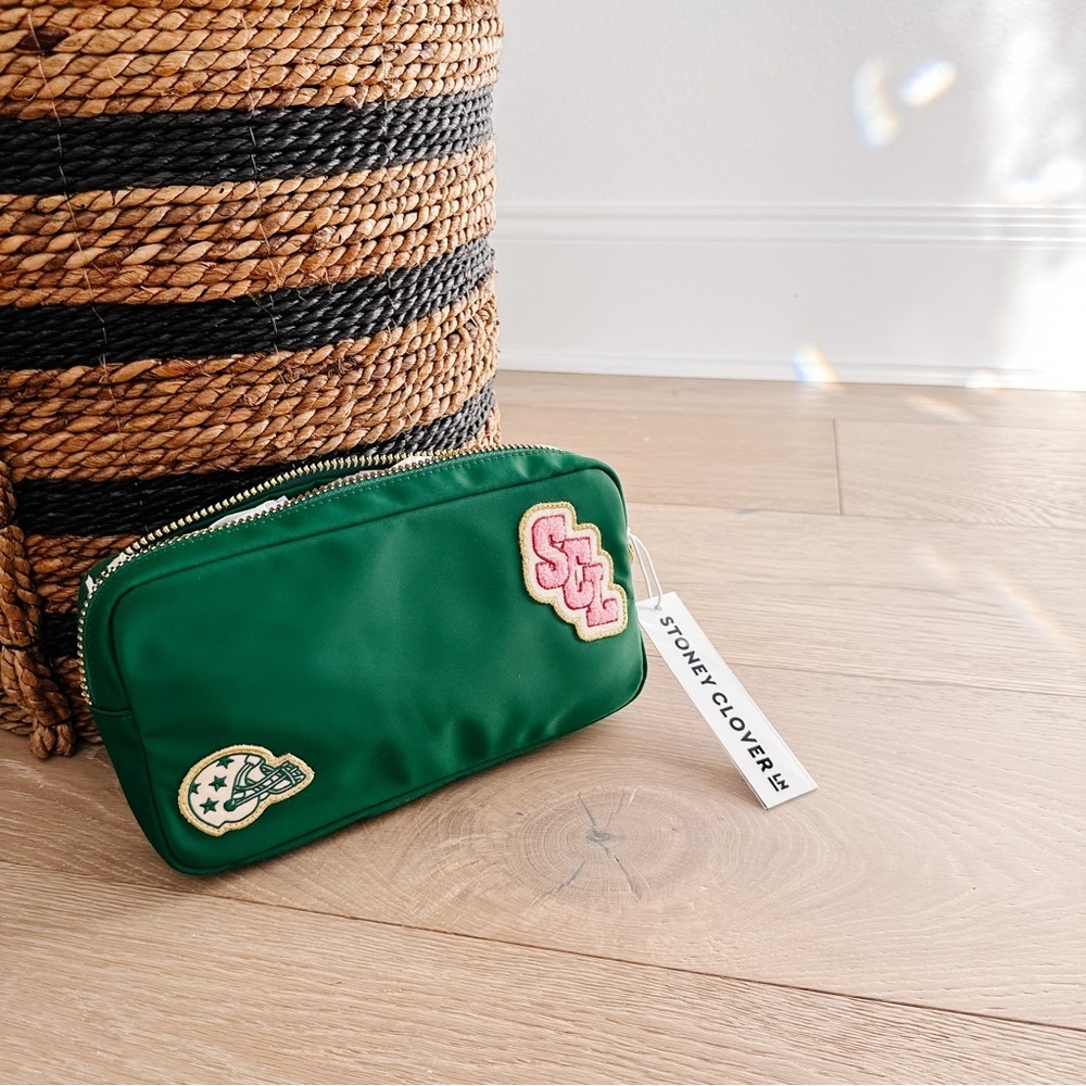 NWT Stoney Clover Lane Emerald Small Pouch with Football Patches